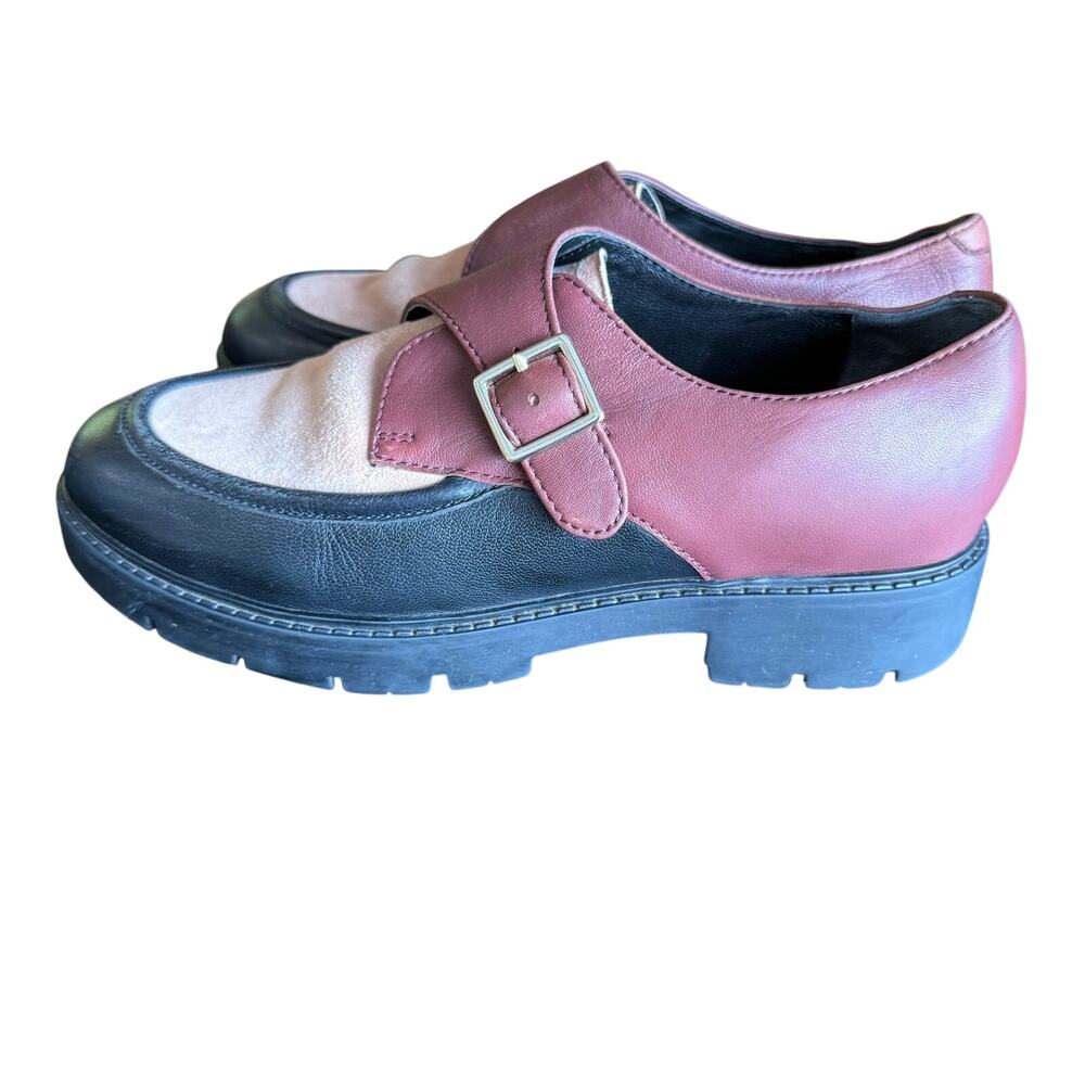 Seychelles Women's Catch Me Monk Strap Loafer Lug Sole Buckle Multi Leather - 7 - Picture 6 of 10
